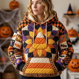 Mitternachts-Patchwork-Hoodie