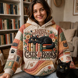 Katze und Bücher Kapuzenpullover