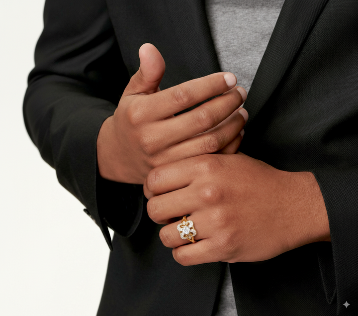 Goldring mit Zirkonia-Steinen