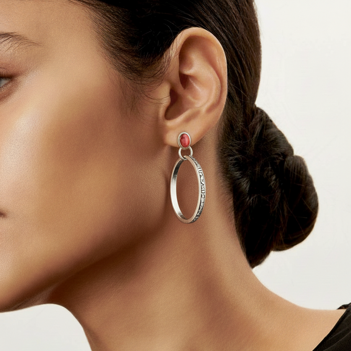 Boho-Vintage-Ohrringe mit Onyx