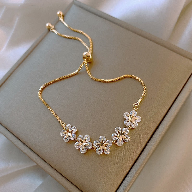 Kristall-Blumenarmband
