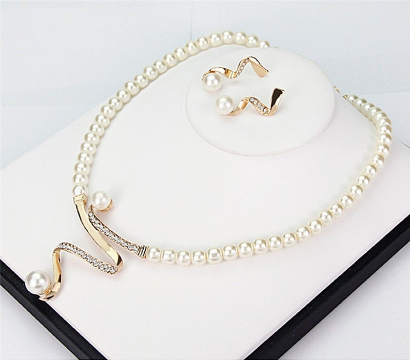 Perlen-Set Kette & Ohrringe
