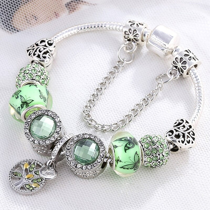 Silberarmband mit Kristall