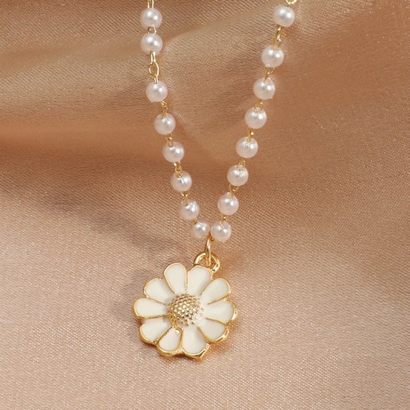 Gänseblümchen-Perlencollier