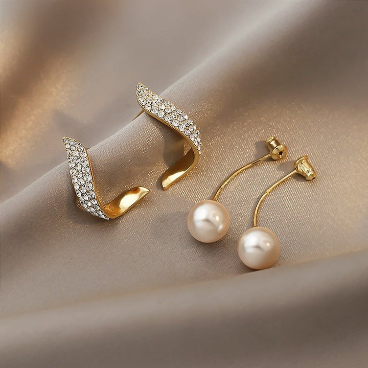 Perlenohrringe mit Strass