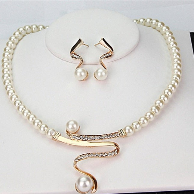 Perlen-Set Kette & Ohrringe