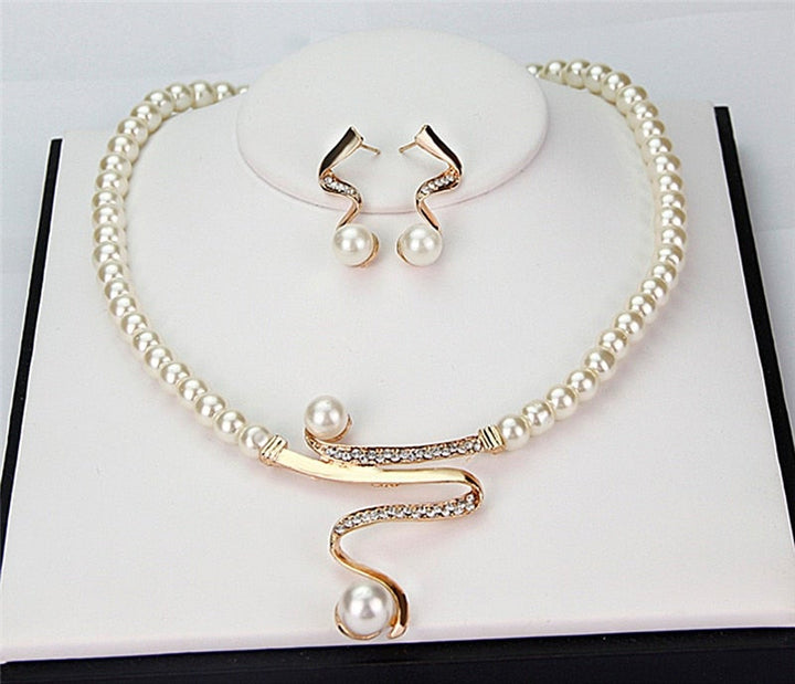 Perlen-Set Kette & Ohrringe