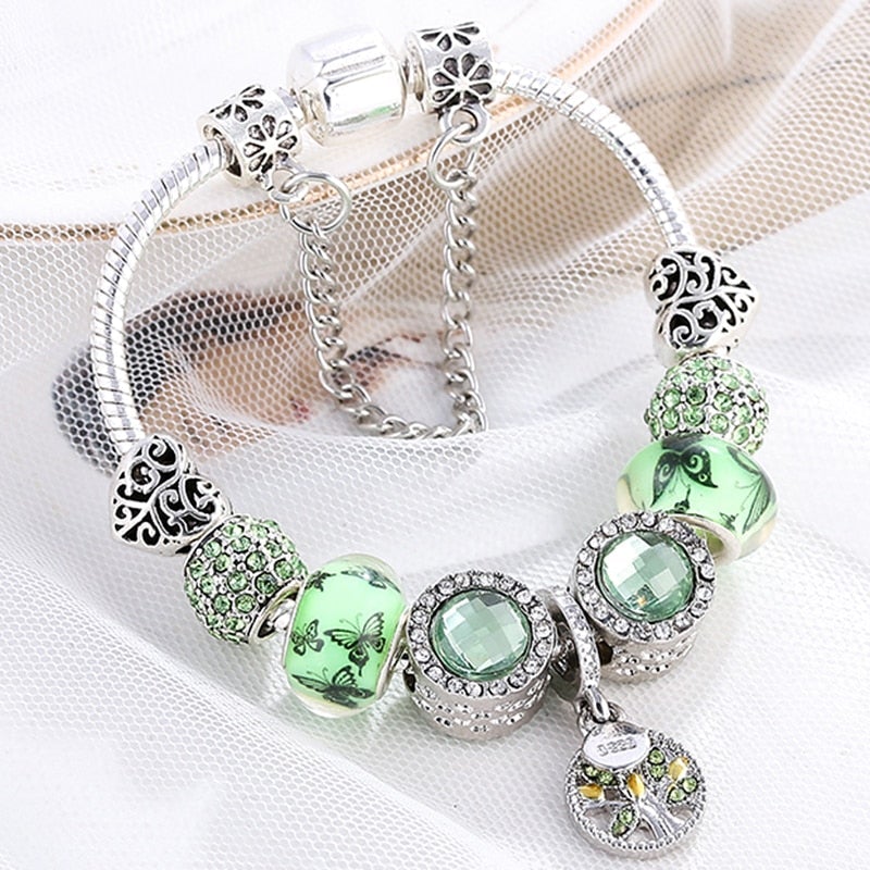 Silberarmband mit Kristall