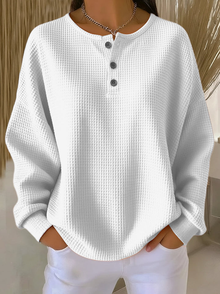 Greta | Schlichter Pullover in Waffelstrick