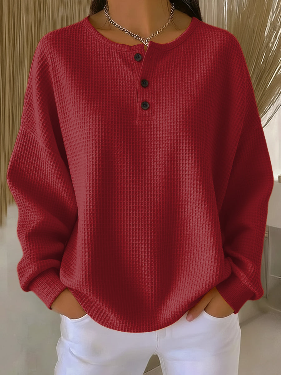 Greta | Schlichter Pullover in Waffelstrick