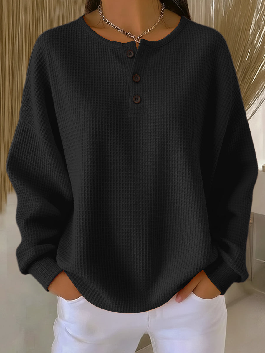 Greta | Schlichter Pullover in Waffelstrick