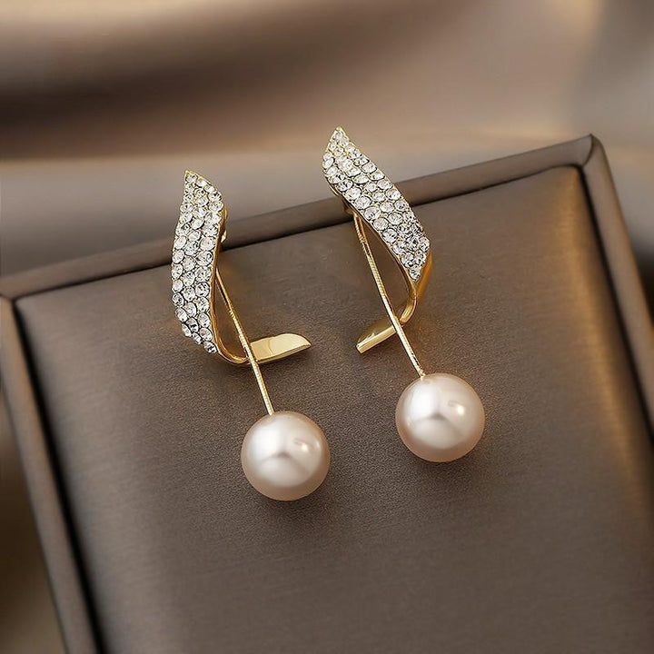 Perlenohrringe mit Strass