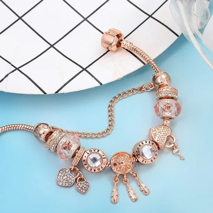 Traumfänger-Armband in Rosé