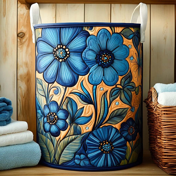 Gesteppter Wäschekorb – mit Blumendesign