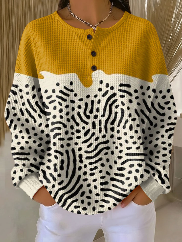 Frieda | Pullover in Senfgelb mit Punktmuster