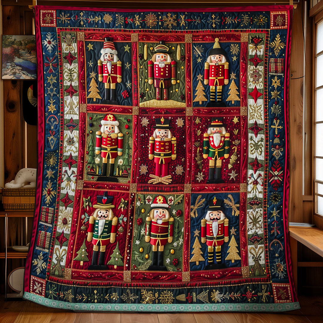 Weihnachts-Steppdecke mit Nussknackern