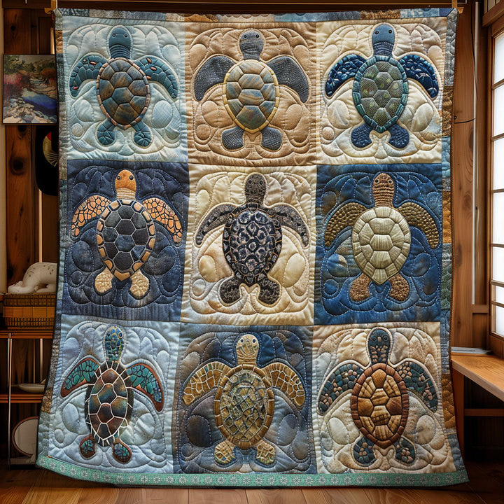 Patchwork-Steppdecke mit Schildkrötenpanzern