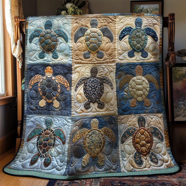 Patchwork-Steppdecke mit Schildkrötenpanzern