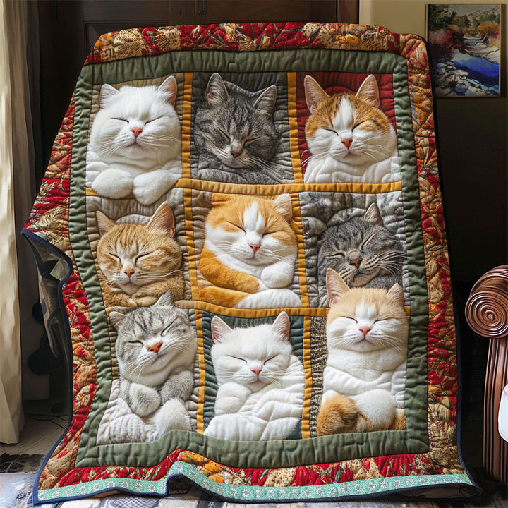 Patchwork-Tagesdecke mit Katzen