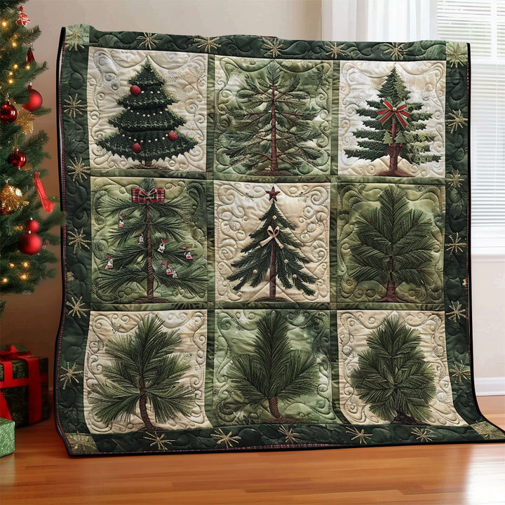 Weihnachts-Steppdecke mit Tannenbäumen