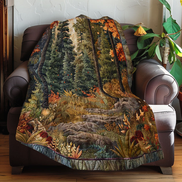 Steppdecke mit Herbstwald