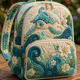Gesteppter Rucksack – Meeresschildkröte und Frangipani