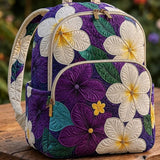 Gesteppter Rucksack – Lila Frangipani