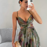 Antonia | Blumenprint Maxikleid mit V-Ausschnitt
