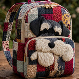 Gesteppter Rucksack – Schnauzer im Stoffmuster