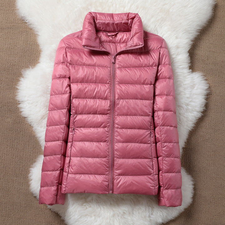 Berit | Damen Daunenjacke in Lachsfarbe, leicht und bequem