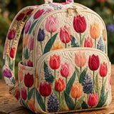 Gesteppter Rucksack – Bunte Tulpen