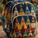 Gesteppter Rucksack – Zelte im Stoffmuster