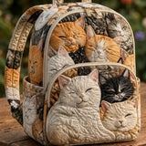 Gesteppter Rucksack – Schlafende Katzenfamilie