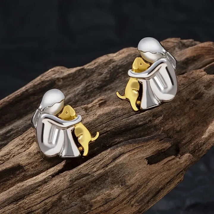 Zweifarbige Ohrringe in Weißgold und Gold