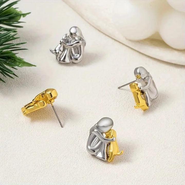 Zweifarbige Ohrringe in Weißgold und Gold