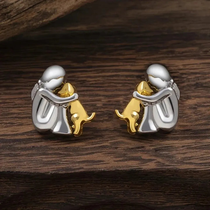 Zweifarbige Ohrringe in Weißgold und Gold