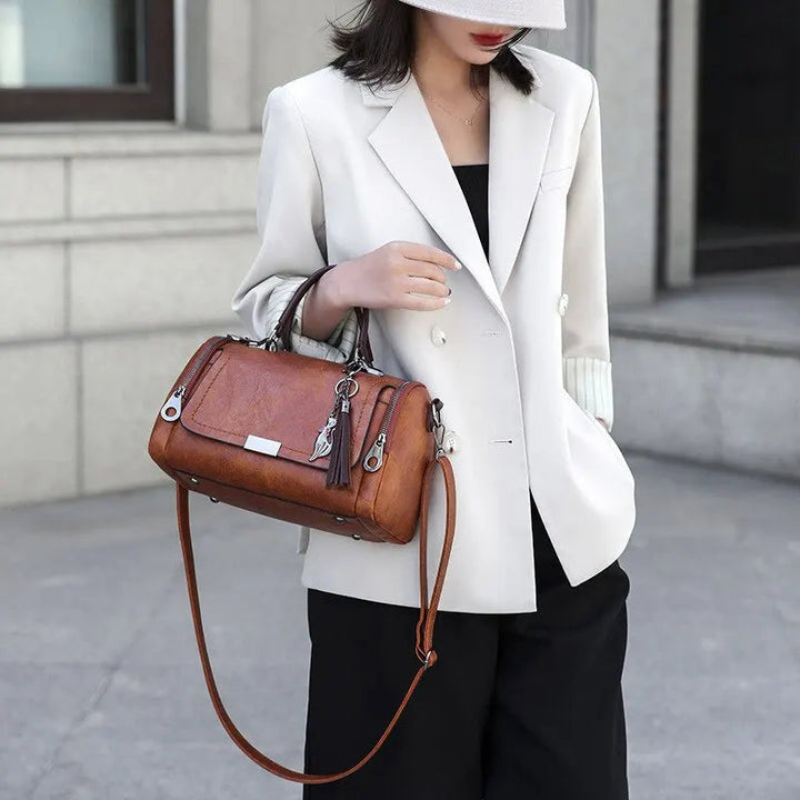 Rose | Strukturierte Ledertasche