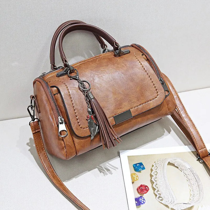 Rose | Strukturierte Ledertasche
