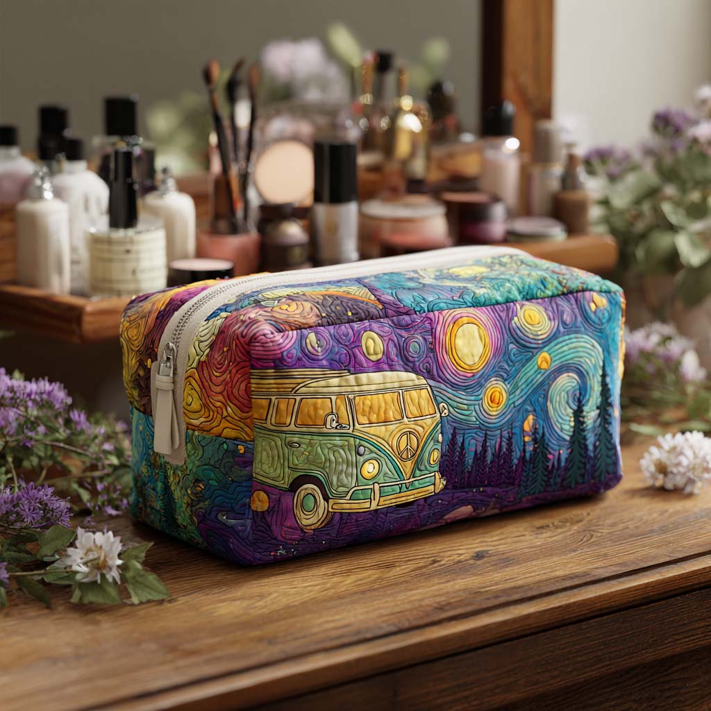 Gesteppte Kosmetiktasche mit Sternenreise