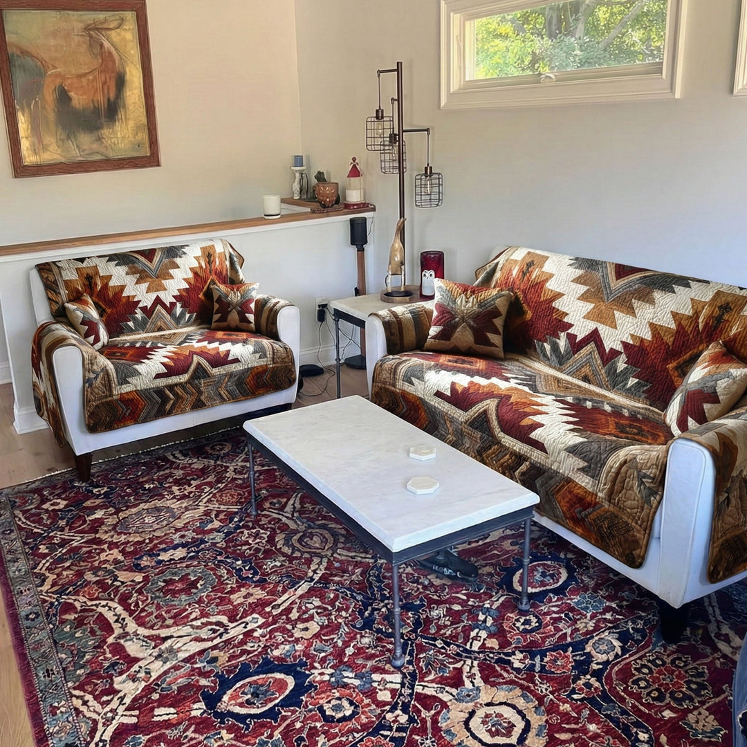 Gesteppter Sofaschoner Sonnenhorizont
