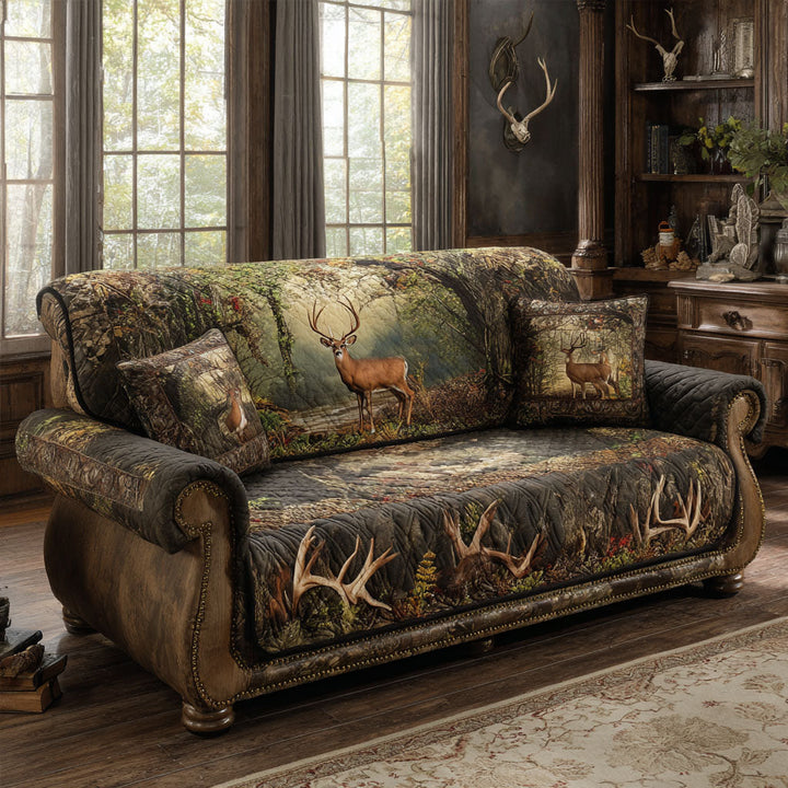 Gesteppter Sofaschoner Wildnis mit Hirsch