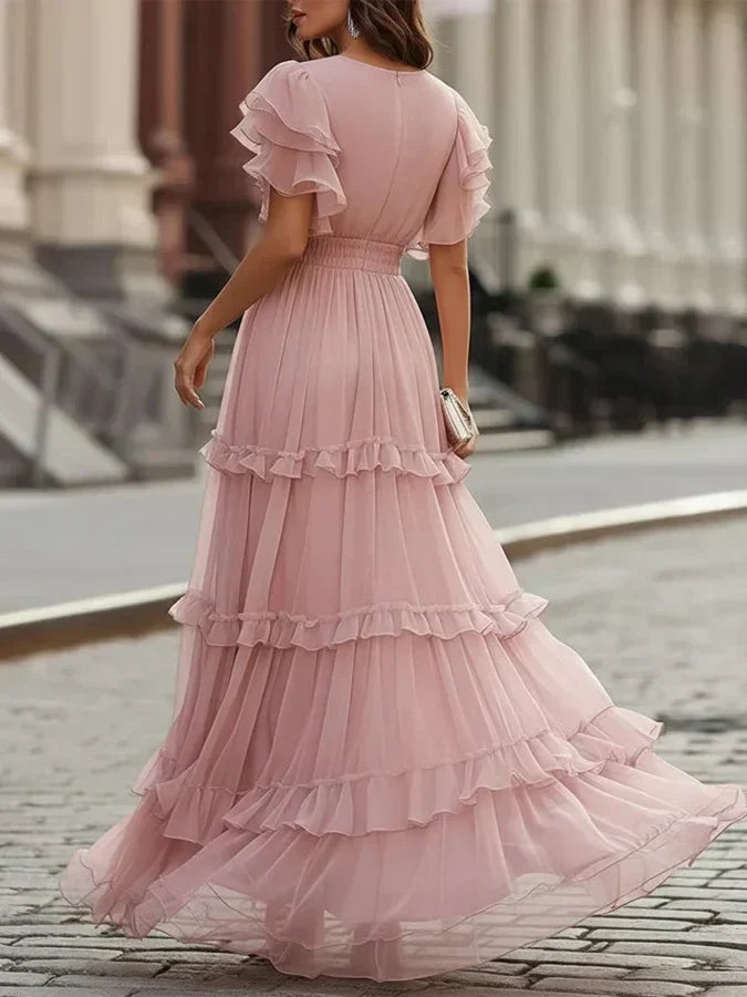 Charlotte | Elegantes Maxi-Kleid für die Braut in zartem Hellrosa