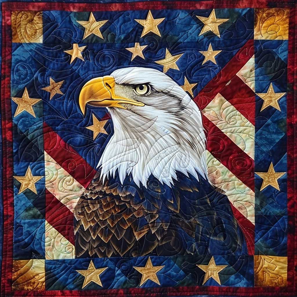 Steppdecke mit Adler und Sternenbanner