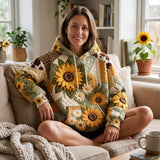 Sonnenblumen-Patch-Hoodie