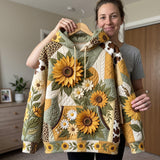 Sonnenblumen-Patch-Hoodie