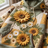 Sonnenblumen-Patch-Hoodie