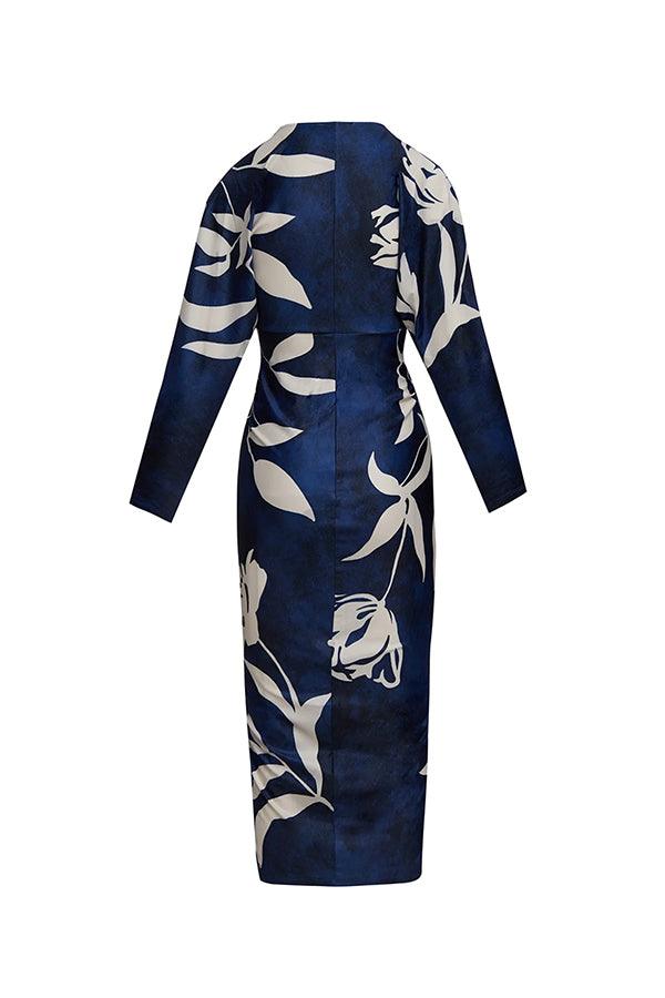 Monika | Einzigartiges Midikleid mit Dolmanärmeln und Sommer-Print
