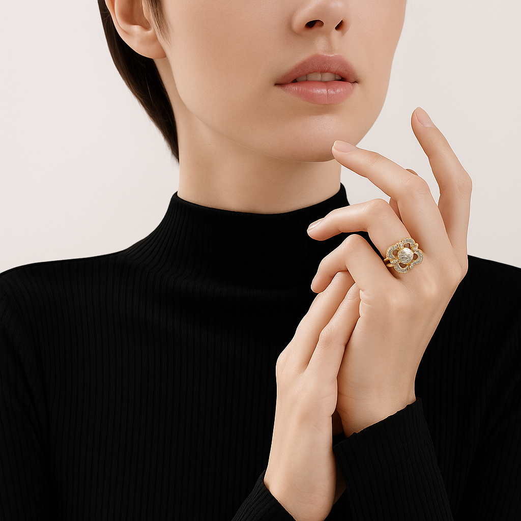 Goldring mit Zirkonia-Steinen