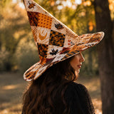 Handgefertigter gesteppter Hexenhut – Nostalgisches Halloween-Patchwork