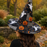 Handgefertigter gesteppter Hexenhut – Halloween-Gespenster